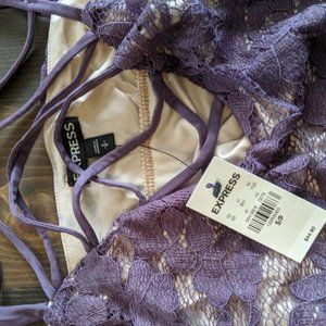 Express Strappy lace tank lilac purple small new